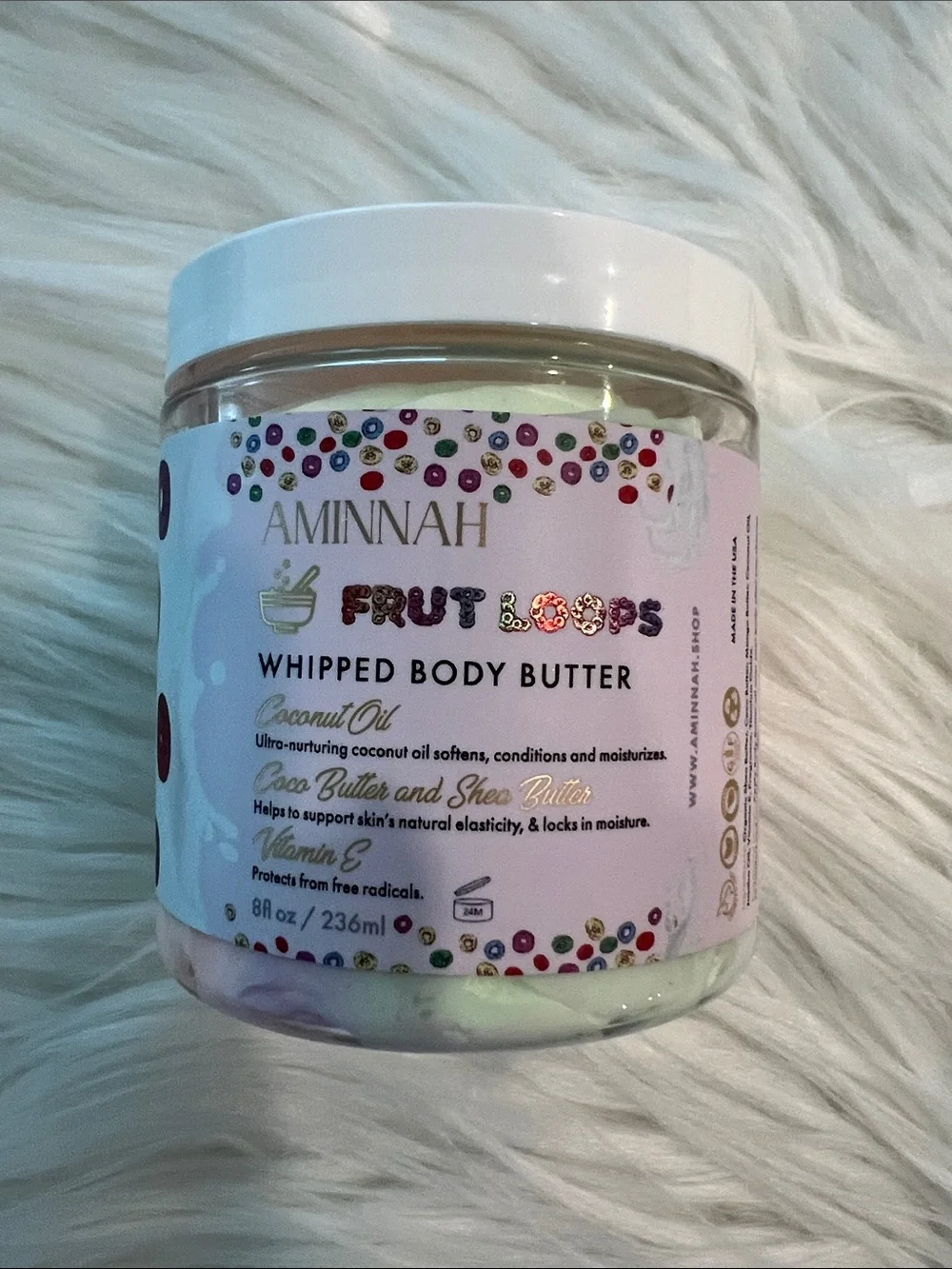 NWT Aminnah Fruit Loops Whipped Body Butter retails $38.00 USD